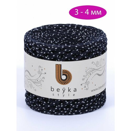 Трикотажная пряжа - Тонкая - Темно-синий Горошек