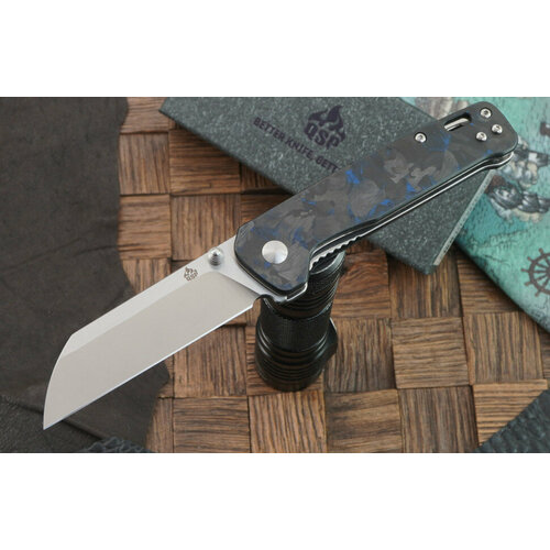 Складной нож QSP Knife Penguin QS130-TBL, сталь D2, рукоять карбон/ G-10 нож qsp qs130 tbl penguin