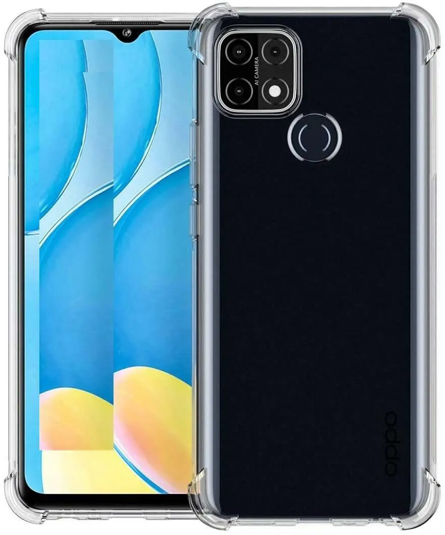 Чехол для Realme C21 противоударный, прозрачный силиконовый чехол с защитой углов и камеры