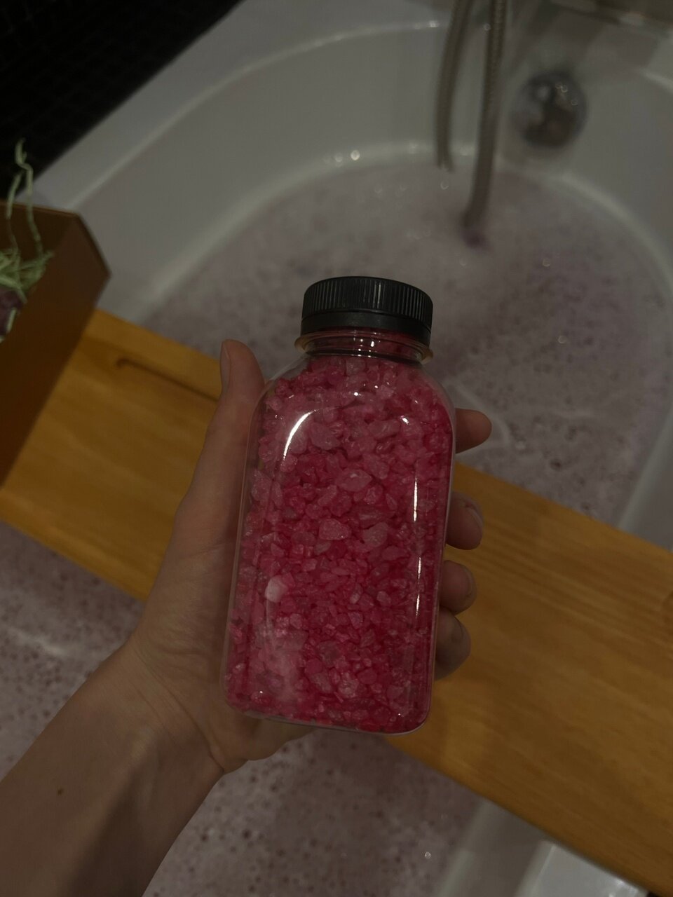 Соль для ванной с шиммером 500 грамм розовая
