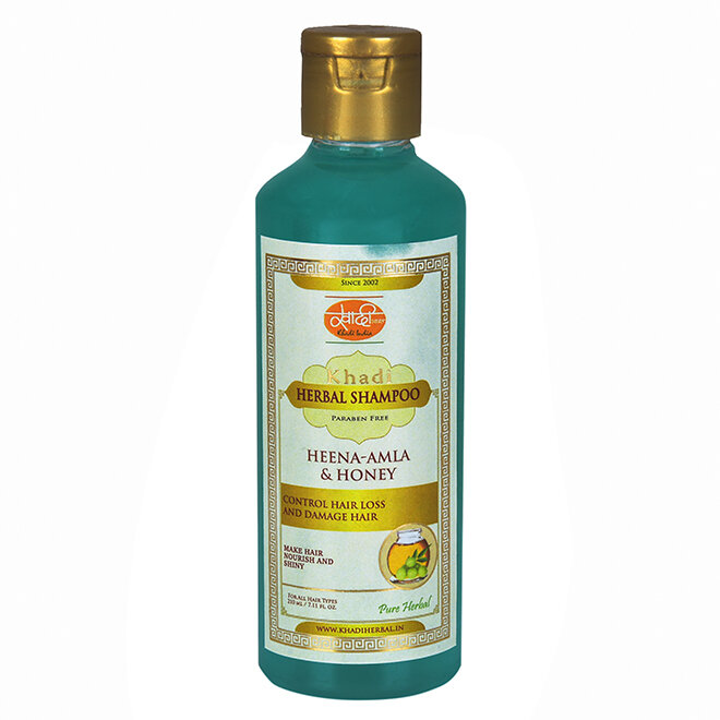 Khadi India, Травяной шампунь Хна, Амла и Мед (Herbal Shampoo Heena Amla & Honey)