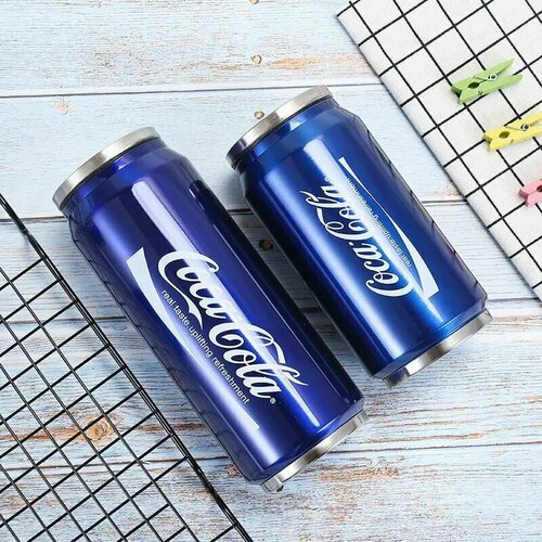 Термокружка с трубочкой для кофе и чая Кока-Кола 500 мл синяя термокружка автомобильная 660₽