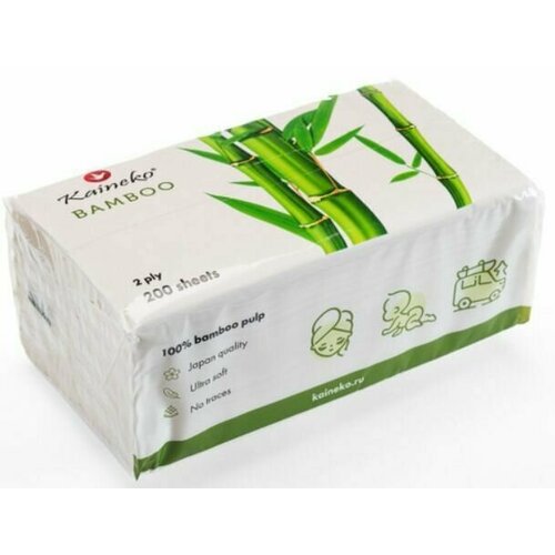 Салфетки Kainekо bamboo soft, 2х-слойные, 200 шт.