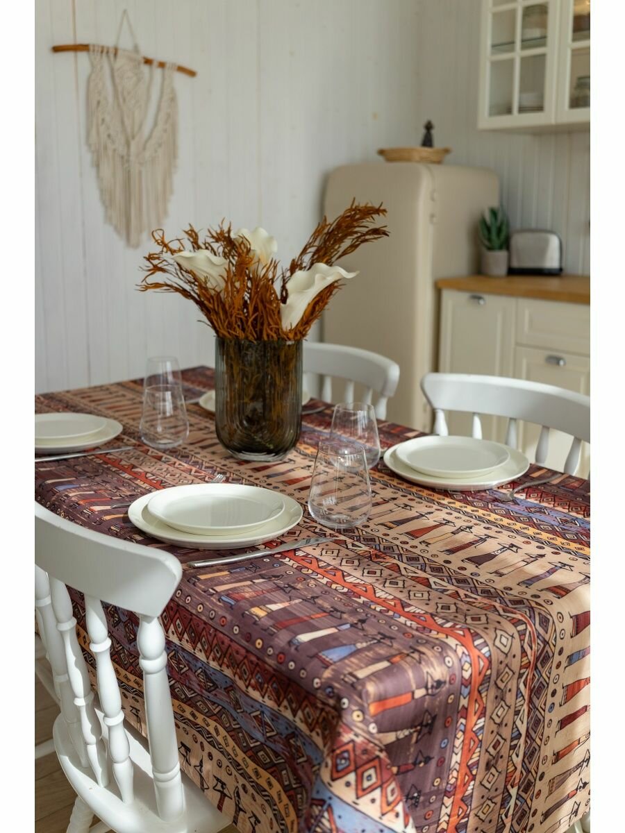 фото Текстильная скатерть 140*120 см с тефлоновым влаго и термостойким покрытием