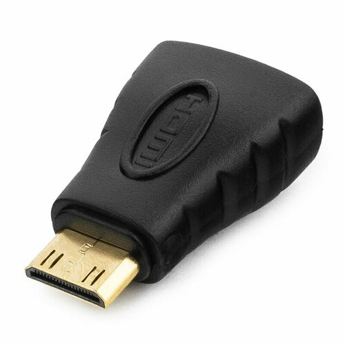 Переходник HDMI <-> miniHDMI Cablexpert 19F/19M, золотые разъемы переходник hdmi microhdmi cablexpert a hdmi fdml 19f 19m угловой золотые разъемы пакет