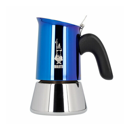 Кофеварка гейзерная Bialetti Venus new Blue, 6 чашек серебристый, синий, серебристый