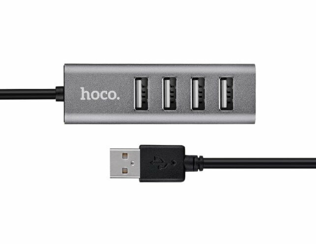 USB-концентратор HOCO (6957531038139) HB1 USB-хаб 4хUSB - tarnish серый