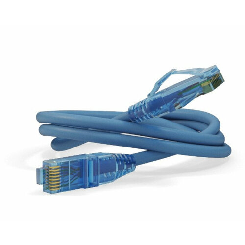 Патч-корд Hyperline PC-LPM-UTP-RJ45-RJ45-C6-5M-LSZH-BL U/UTP, Cat.6, LSZH, 5 м, синий кабель патч корд u utp 6 кат 5м hyperline pc lpm utp rj45 rj45 c6 5m lszh wh lszh 5 м белый