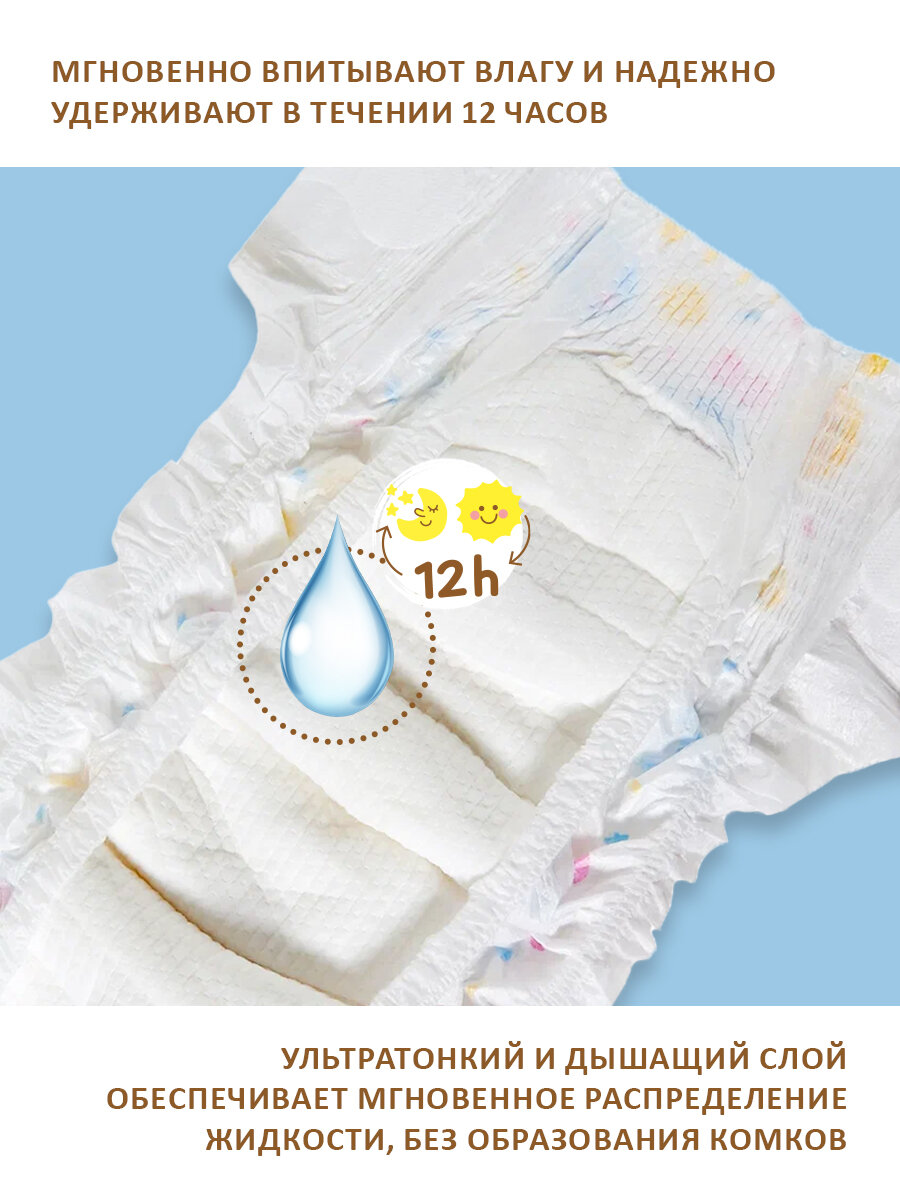Подгузники для новорожденных JUNKO S 3- 6кг 72шт Quanzhou Tianjiao Lady & Babys Hygiene Supply - фото №19