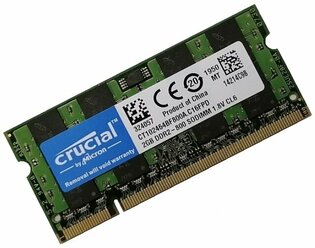 Оперативная память Crucial 2 ГБ DDR2 800 МГц SODIMM CT102464BF800A.C16FPD
