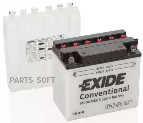 EXIDE EB16B EB16-B_аккумуяторная батарея! рус 19Ah 190A 176/1