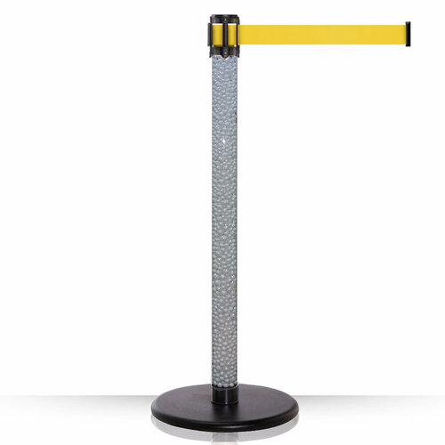 ArtBarrier® Столбик с вытяжной лентой ArtBarrier SEO (3,65 метра желтая лента)