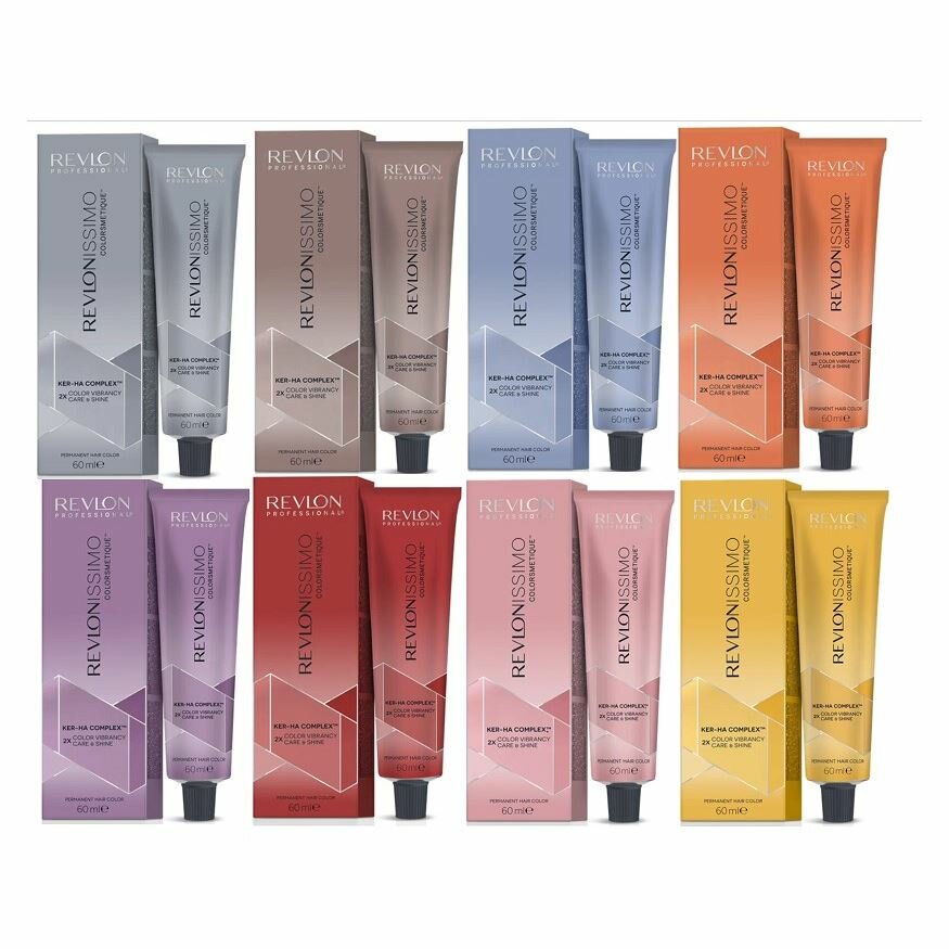 Краска для волос Revlon Professional Coloring Hair Revlonissimo Colorsmetique Care & Shine, Краситель с гиалуроновой кислотой перманентный. Перманентный Краситель с Гиалуроновой кислотой, Гарантия Результата Окрашивания + Уход за Волосами, 7.4