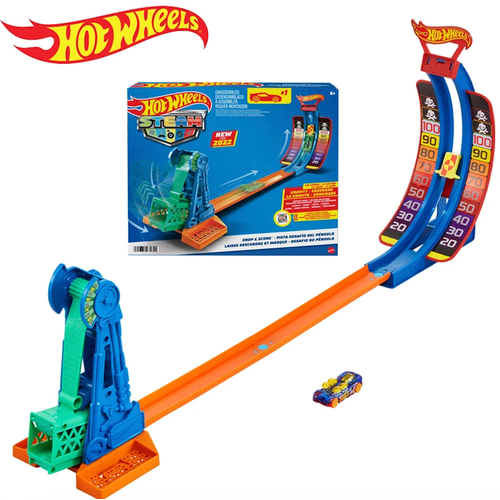 Набор игровой, трек Hot Wheels STEAM Drop & Score Car Race Track трек hot wheels kidztech slot car track set 83115