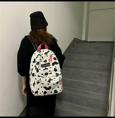 Изображение товара Рюкзак женский городской, повседневный. Принт коровка. Одно отделение