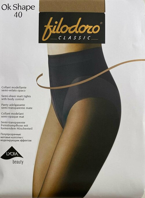 Колготки  Filodoro Classic Ok Shape, 40 den, размер 4, бежевый