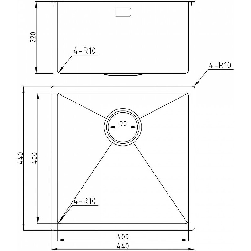 Мойка для кухни MILACIO Denia 44 Steel (MC.77430) сталь нержавеющая - фотография № 7