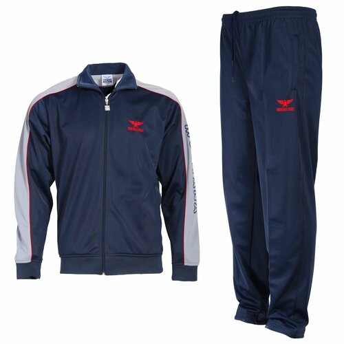фото Костюм montanasport, олимпийка и брюки, силуэт прямой, карманы, размер 50/52, синий