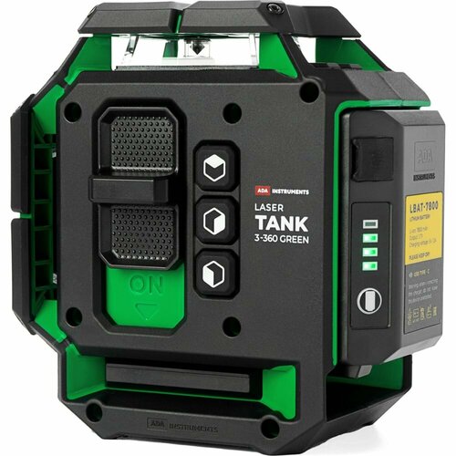 Лазерный уровень ADA LaserTANK 3-360 green basic edition комплект ada лазерный уровень cube 2 360 basic edition лазерный дальномер cosmo 70 а00701