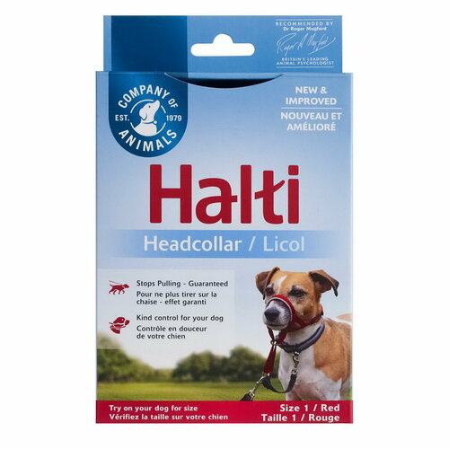 Недоуздок для собак Company of Animals "HALTI Headcollar", Size 1, красный, 31-40см (Великобритания)