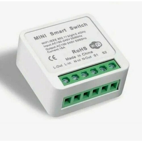 Контроллер Mini Smart Switch 16A мини реле Zigbee 30 для умного дома в розетку работает с Яндекс Алисой 682₽