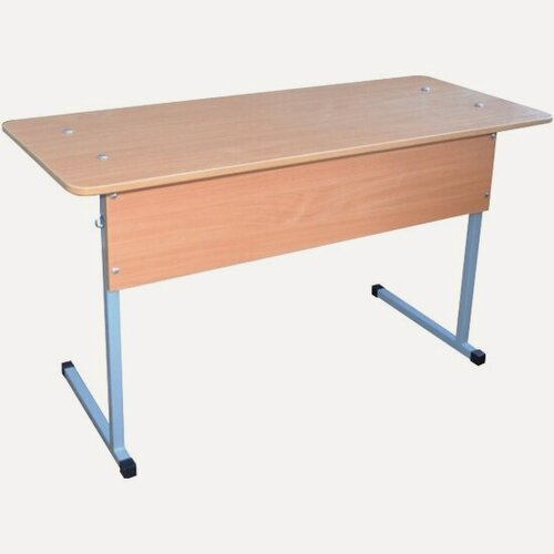 Изображение товара Стол-парта Focusnic 2-местный нерегулируемый "Бюджет", 1200х500х760 мм, рост 6, серый каркас, ЛДСП бук