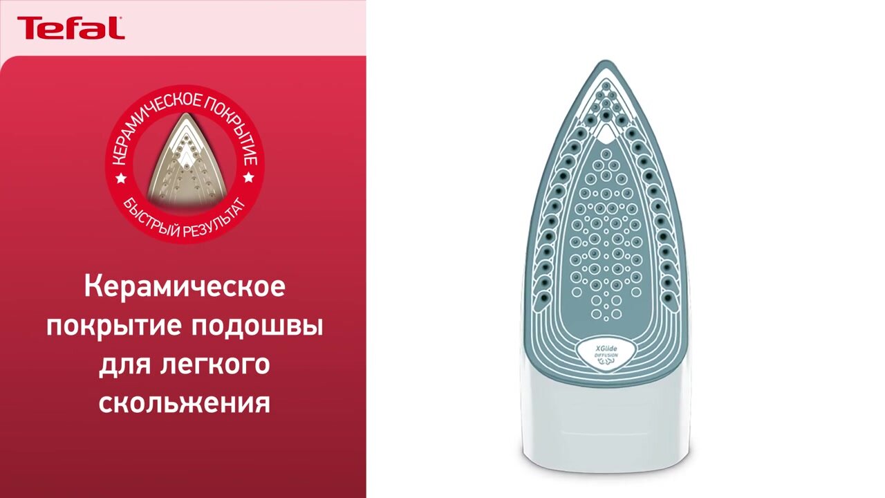 Паровой утюг Tefal Express Steam FV2846E0, 2400 Вт, паровой удар 180 г/мин, вертикальное отпаривание — фото 1
