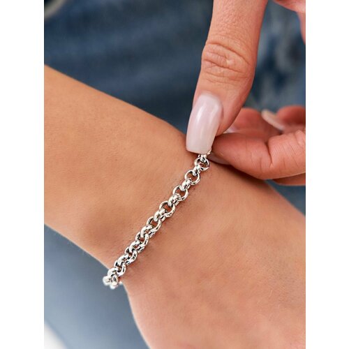 Браслет-цепочка SKAZKA Natali Romanovoi серебро 925 проба родирование длина 18 см серебристый 3835₽