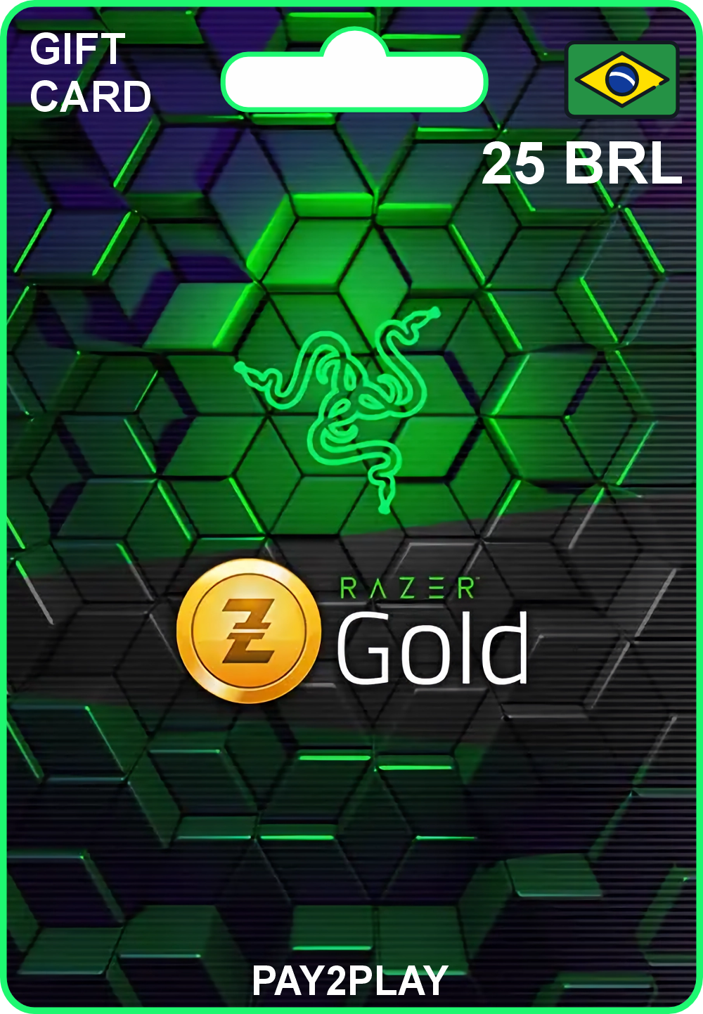 RAZER GOLD 25 BRL карта пополнения / Бразилия / Цифровой код, пополнение счета / RAZER GOLD Gift Card Brazil