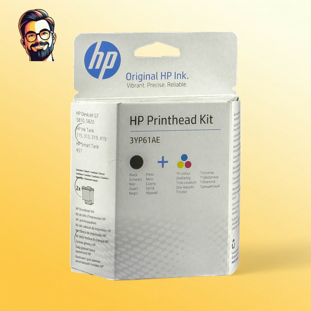 Комплект печатающих головок M0H50A+M0H51A HP GT5810/GT5820 (О) черный, трехцветный 3YP61AE