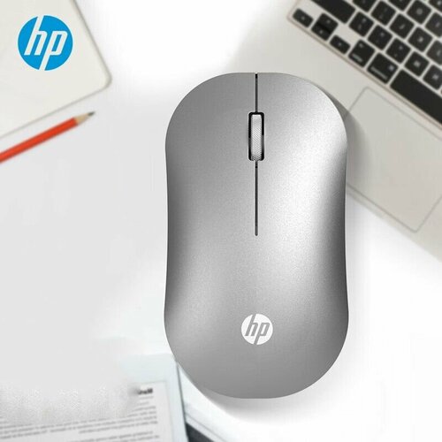 HP Беспроводная мышь DM10, 2.4G+BT3.0/5.0, серебристый