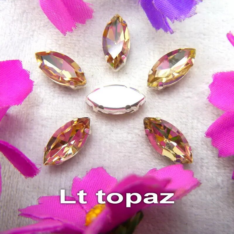 Стразы 8 размеров цвет в ассортименте A11 Lt topaz 9x18mm 20pcs