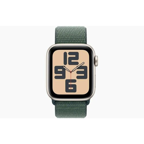 Apple Watch SE 40mm Starlight Aluminum Case with Lake Green Sport Loop