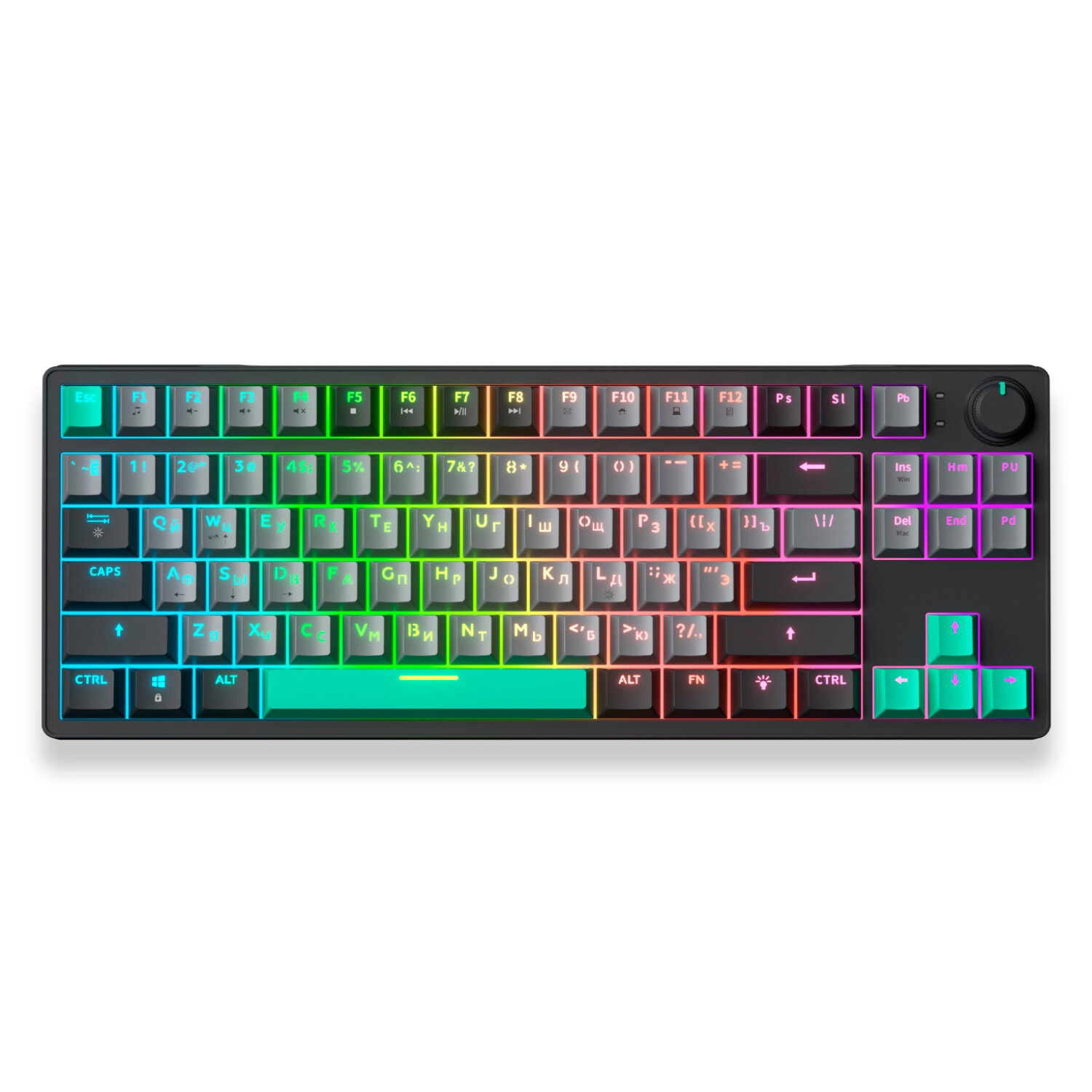 Клавиатура игровая проводная VOROTEX K870 Yellow Switch (Серый) — фото 1