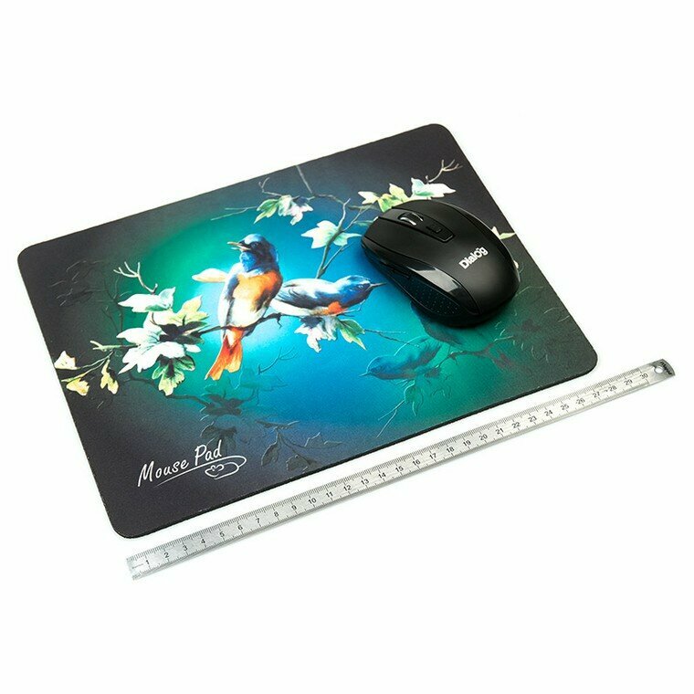 Коврик для мыши Dialog PM-H17 bird black с цветными птицами