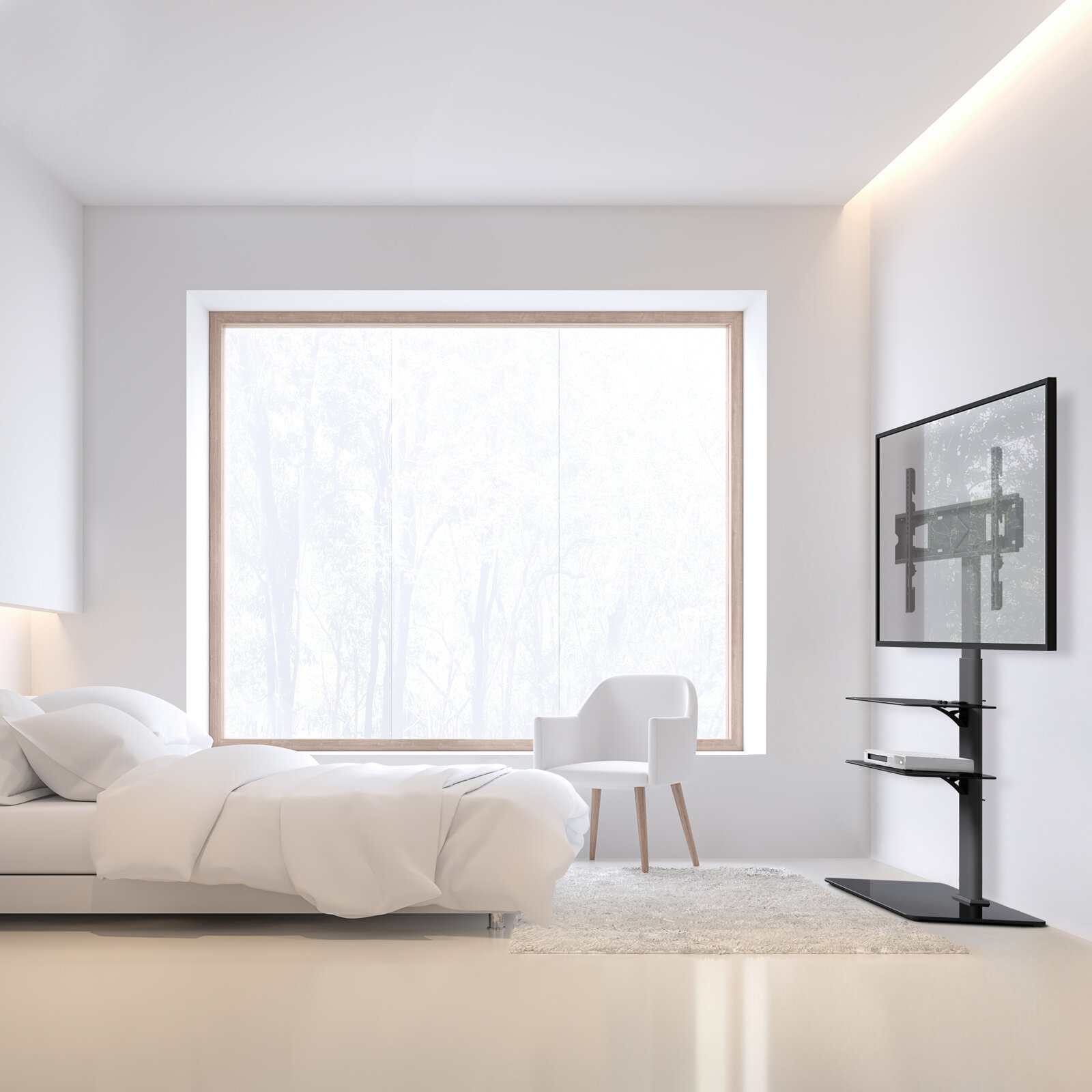 ONKRON TS5550 стойка для телевизора с кронштейном 32"-65", чёрная — фото 1