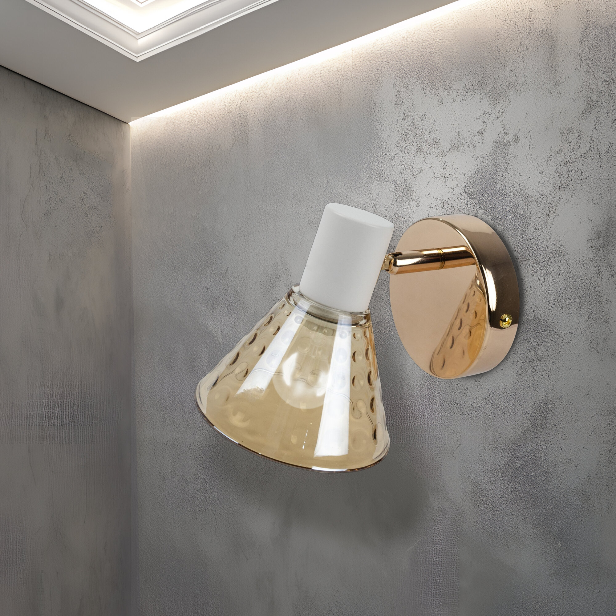 Спот Brilliant light DA6128-1 E14 белый/золото для подсветки и акцентного света