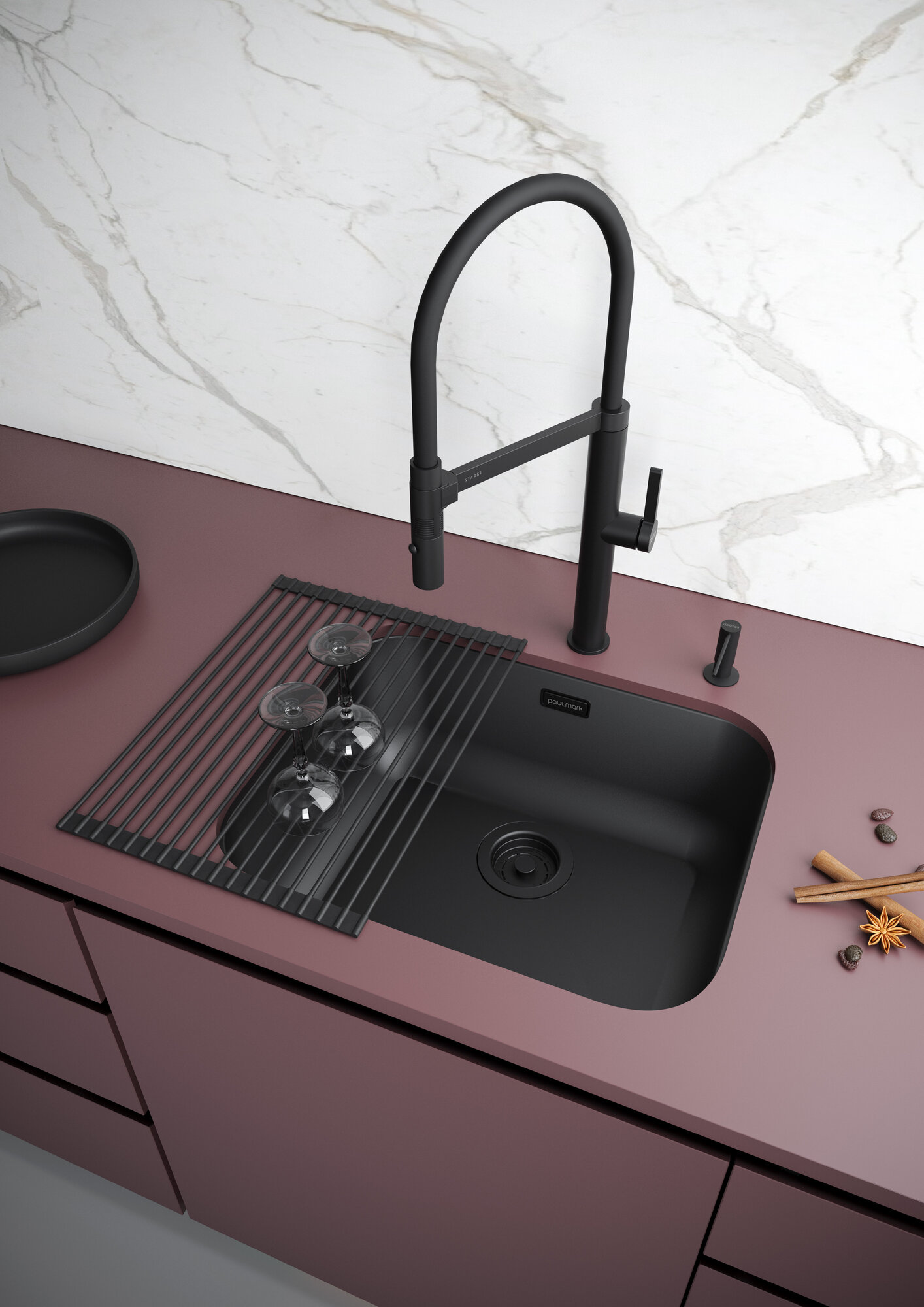 Разделочная доска/ролл-мат Paulmark COLUMNA C440-SB черный силикон — фото 1