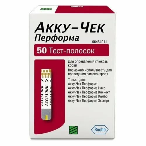 Тест-полоски "Accu-Chek" Performa No50, для глюкометров, 50 шт