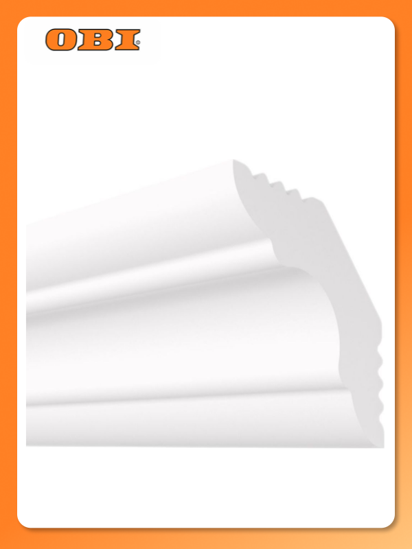 Плинтус потолочный плинтэкс E 25/25 белый 25x25 мм