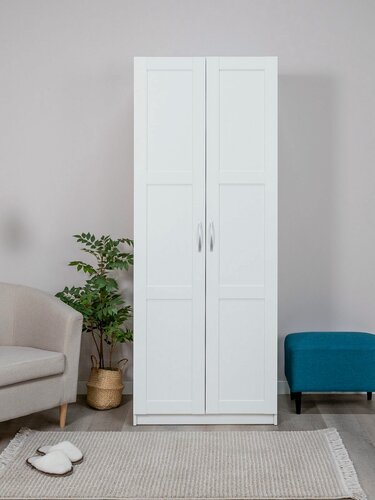 Изображение товара Шкаф Пегас, 2 двери сборные, 78х58х202 см, белый, ГУД лакк