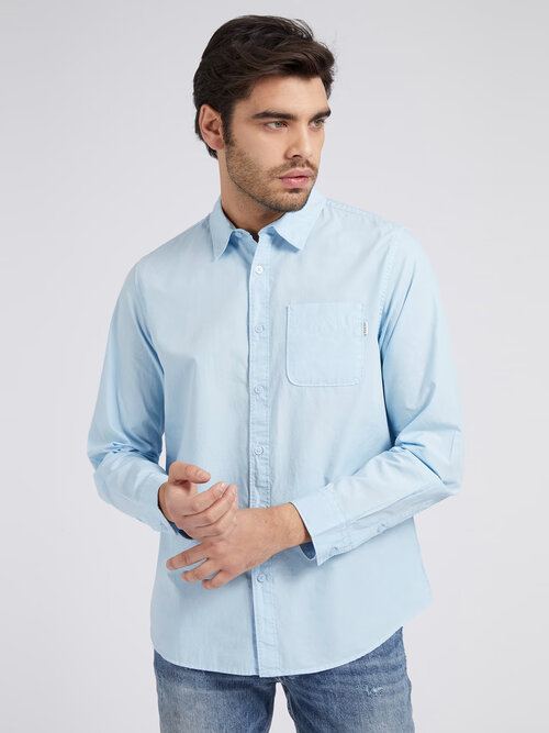 Рубашка GUESS, размер 52/XL, синий, голубой