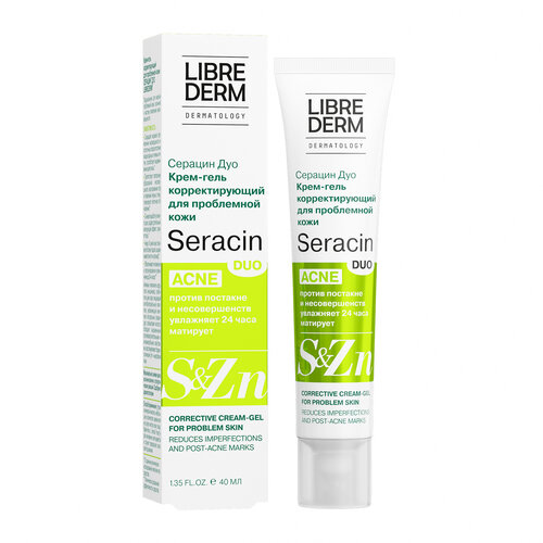 корректирующий крем гель для проблемной кожи librederm seracin duo corrective 40 мл LIBREDERM Серацин ДУО крем-гель корректирующий для проблемной кожи 40 мл