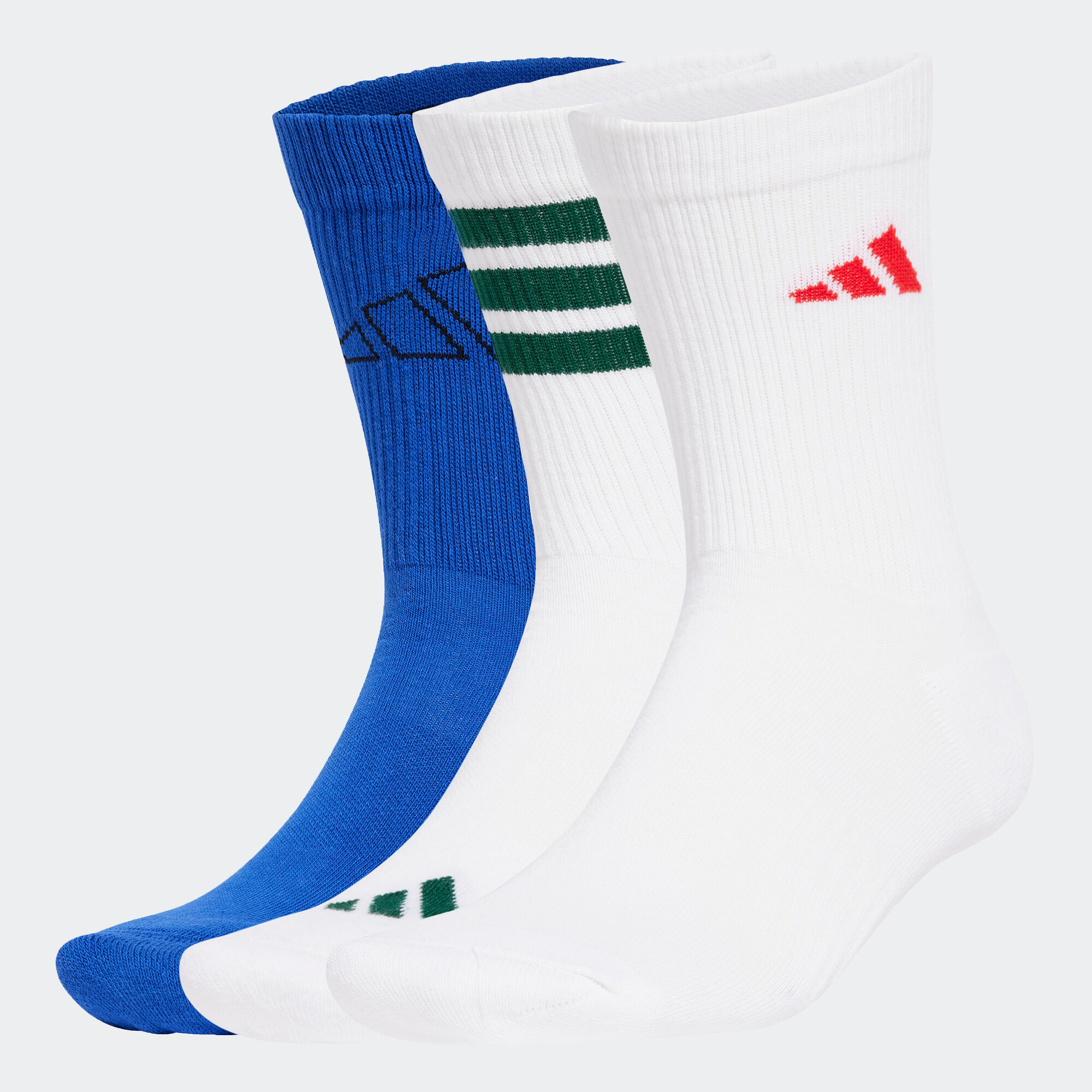 Носки adidas LOGO PACK, комплект, 3 пары, размер M INT, белый/синий