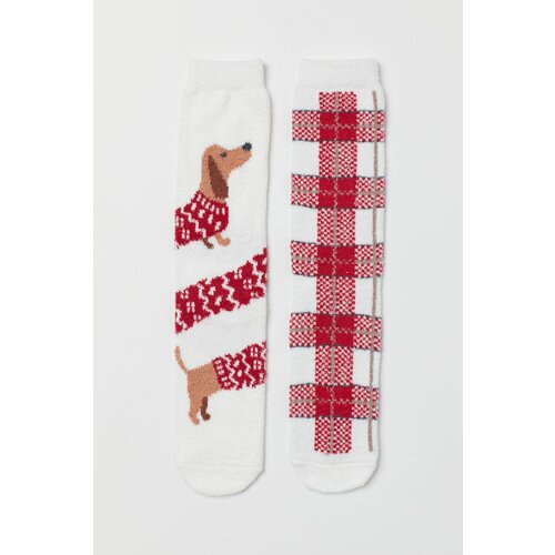 фото Женские носки h&m, махровые, размер onesize, белый, красный