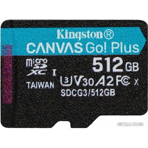 Флеш карта microSDXC 512Gb Class10 Kingston SDCG3/512GBSP Canvas Go! Plus w/o adapter