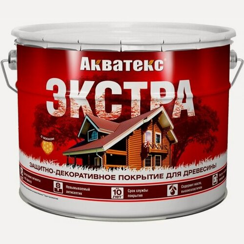 Изображение товара Защитно-декоративное покрытие для дерева Акватекс Акватекс Экстра, полуглянцевое, 9 л, орех, 18185