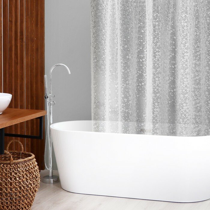 Штора для ванной SAVANNA «Галька» 180×180 см PEVA цвет белый