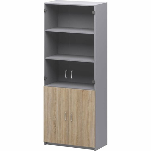 Шкаф со стеклом Комфорт-Питер Бюджет 2553 402651, 402879, 402655, 402670, 096 Дуб Сонома, серый 2553