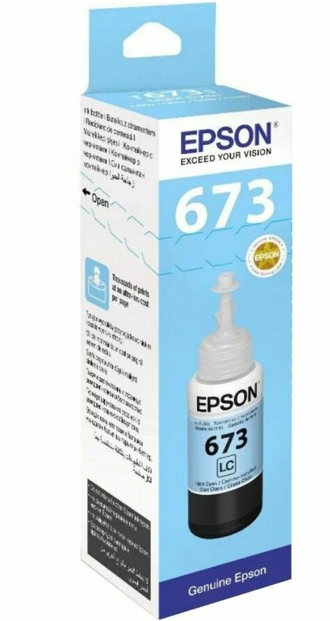 Чернила Epson C13T673598, для Epson L800, Epson L805, Epson L810, Epson L850, Epson L1800, светло-голубой, 70 мл